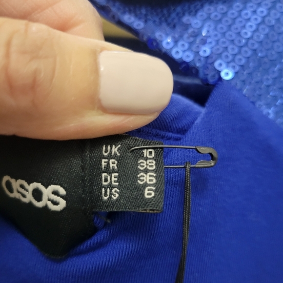 ASOS Bodycon Coquette Sequin Cutout Club Mini Dress NWT Size 6 - Picture 5 of 9